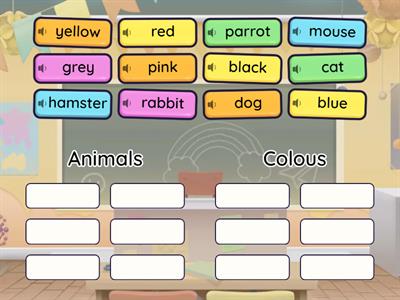 Animals and colours