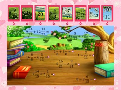 5 дій з мішаними числами