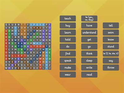 Past Simple- irregular verbs wordsearch