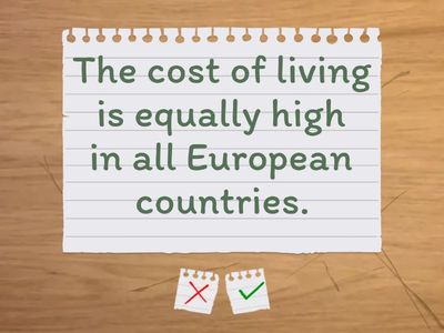 True / False Statements (Life in Europe – B2–C1 level)