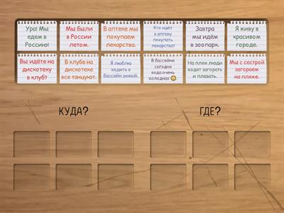 КУДА?  или  ГДЕ?