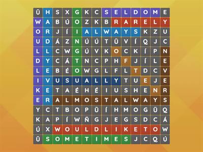 Sopa de letras Inglés