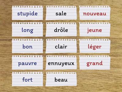 A1 - adjectifs - contraires