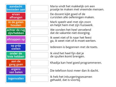 Welke uitdrukking past bij de zin?