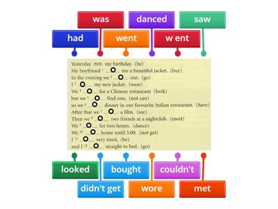 Past Simple irregular & regular verbs NEF Ele 5C