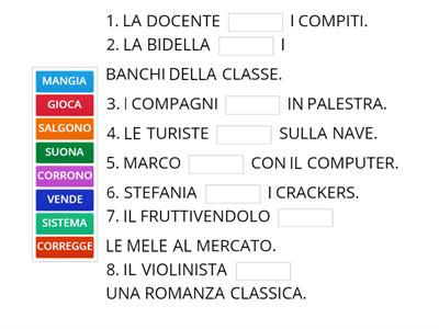  GRAMMATICA: COMPLETA CON I VERBI GIUSTI