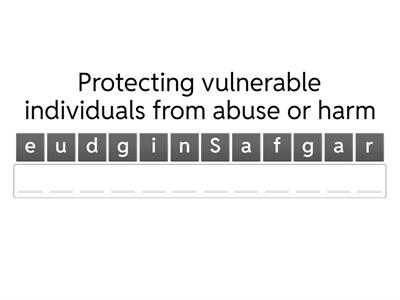 Health & Social care key words