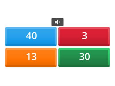 English A0 numbers 0-100 (auditiva y visual) 