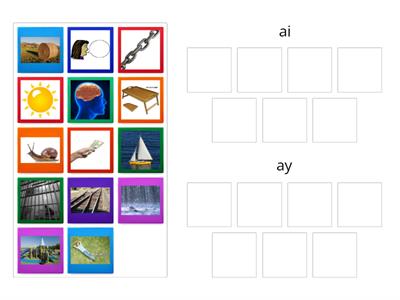 ai or ay word sort - shorter version 