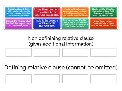 Non-defining and Defining Relative Clauses 