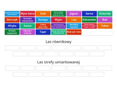 Wilgotny las równikowy i las strefy umiarkowanej 5a, 5c, 5d 