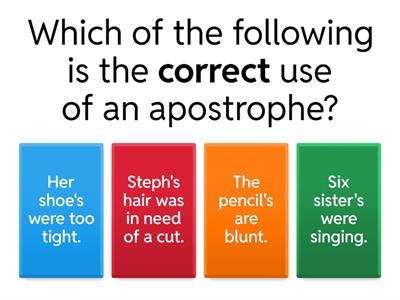 Apostrophes Y4