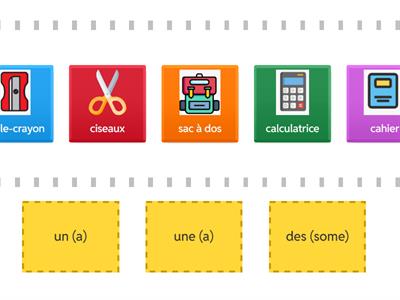  Speed sorting - classroom objects un or une? 