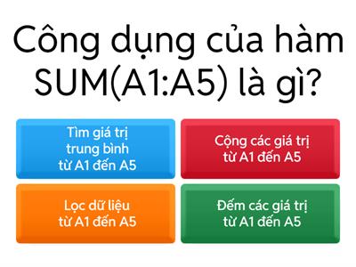 Minigame đào tạo Excel