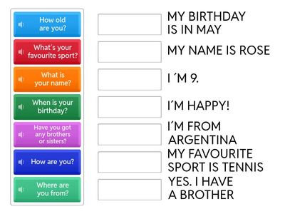 Personal Information Questions and answers***