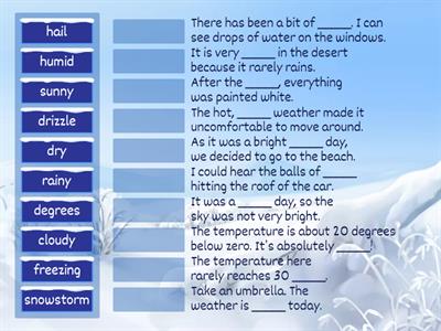The weather - A2 English Vocabulary