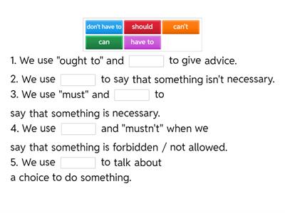 IE 6A Modals of Obligation Test 1 (Star)