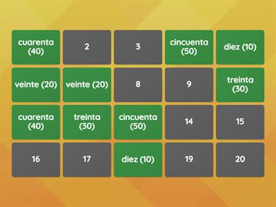 Spanish Numbers 10-100