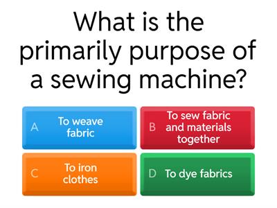 HOME ECONOMICS: Sewing Machine