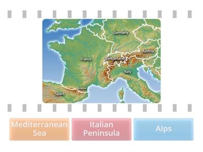 3rd Grade Geographic Features of Europe Matching