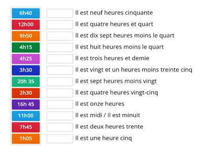 L'heure en francais