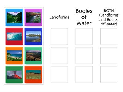 Landforms and Bodies of Water Sort