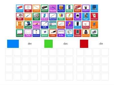 Die Schulsachen - Der, die oder das?