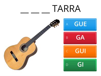 GA, GUE, GUI, GO  y GU