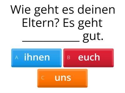 Linie 1, Kapitel 11. Personalpronomen im Akkusativ und Dativ