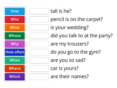  Wh- Questions match A2