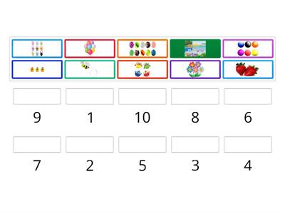  Match objects to numbers- abbina gli oggetti ai numeri