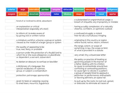 12th Grade Vocab Unit 2