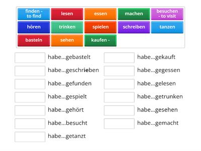  Verben im Perfekt mit 'haben'