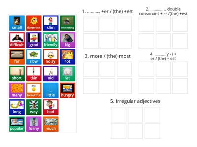 Comparative and Superlative Adjectives - grouping