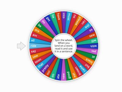 Primer Sight Word Wheel