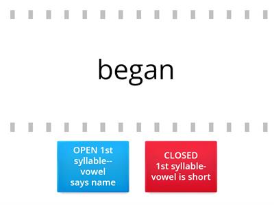  4.2 Syllable Division Rule #1  open or closed?