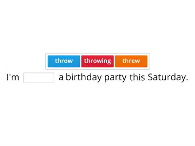 Present continuous (future tense)