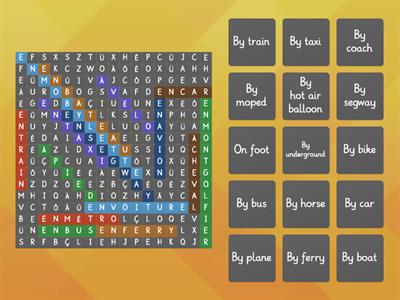 S2 French Transport wordsearch