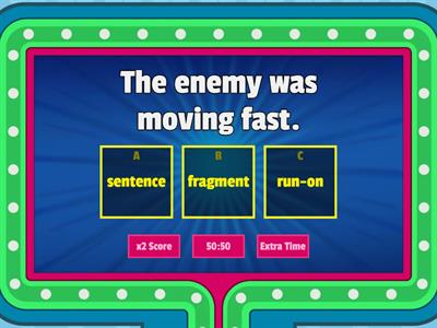 Sentence, Fragment, Run-On