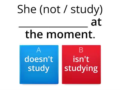 A2+ Present Simple vs Present Continuous review