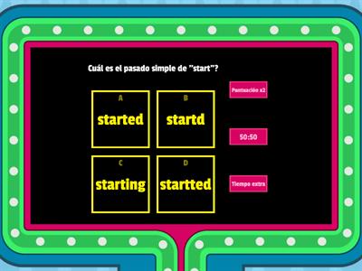 Past simple regulars and irregular verb (Pasado simple verbos regulares e irregulares).