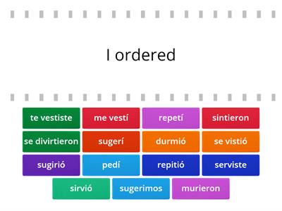 Stem Changing Preterite