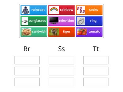 sorting of R,S,T