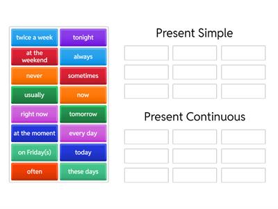 Get to the Top 2_Present Simple or Present Continuous time expressions