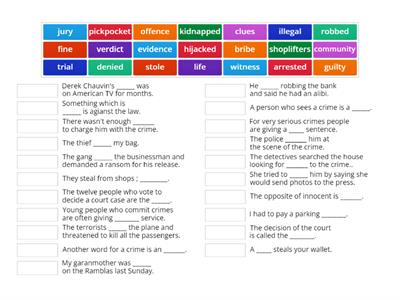 Crime vocabulary