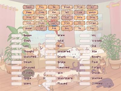 Past simple forms (regular - irregular)