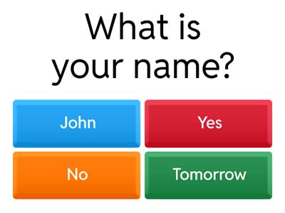 A1 ESL WH Questions Quiz