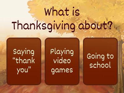 Thanksgiving Quiz (A1/A2 - Kids) 🦃