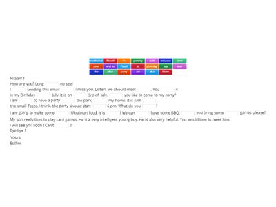 Email Inivtation E2 Writing