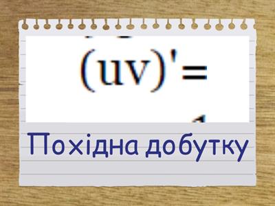 ЗНО. Похідна,властивості похідної